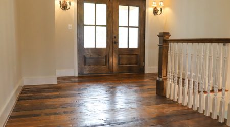 Foyer in Tobaccowood dark oak flooring by Cochrans Lumber