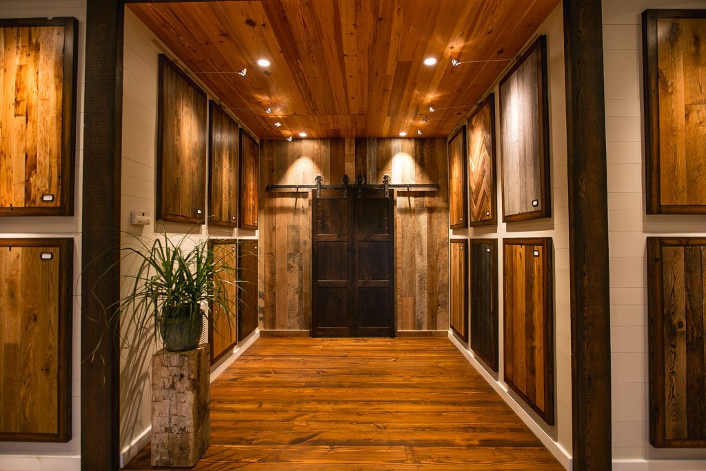 engineered hardwood flooring display