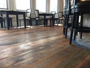 reclaimed lumber restaurant flooring