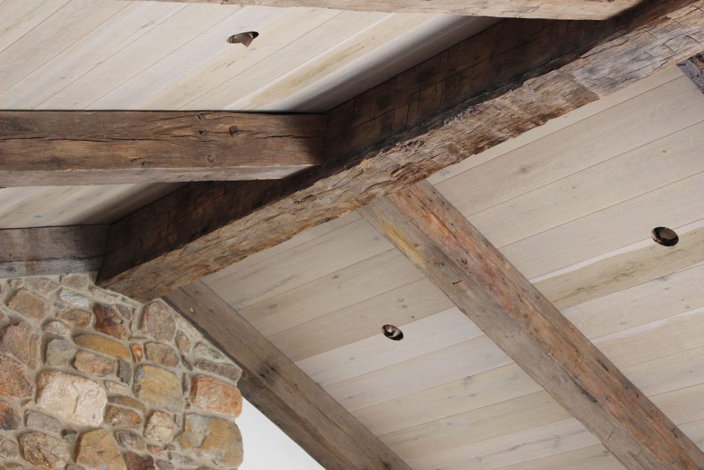 reclaimed hardwood rafters