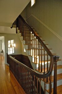 Antique Heart Pine Select Custom Handrails for stairs