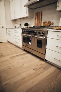 Grey Ghost - wood floor Kitchen with American Heritage Flooring by Cochran's Lumber