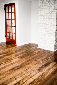 picture of whiskey barrel wood flooring from Cochran's Lumber