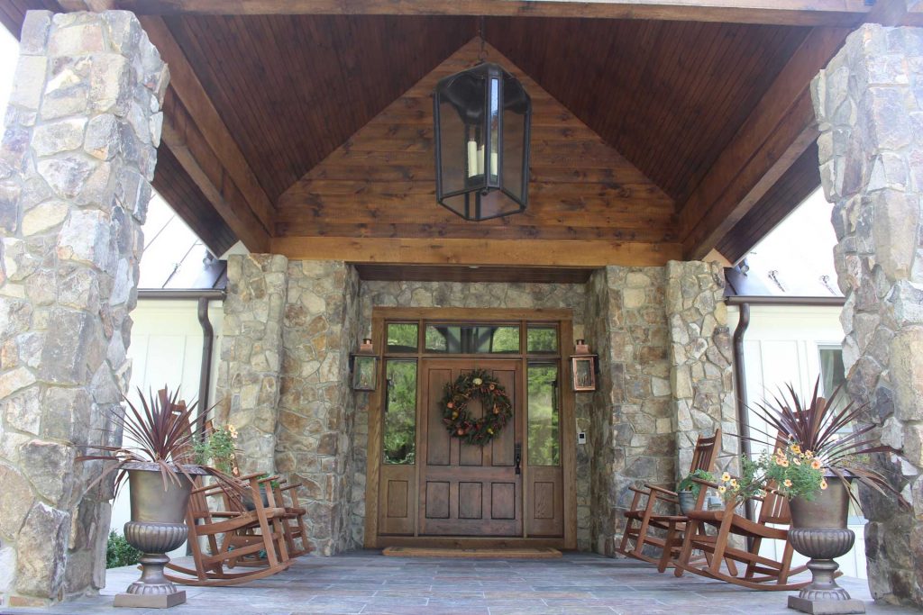 stone and beam entrance