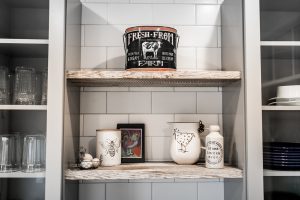 Image of White Hall as shelving in Kitchen