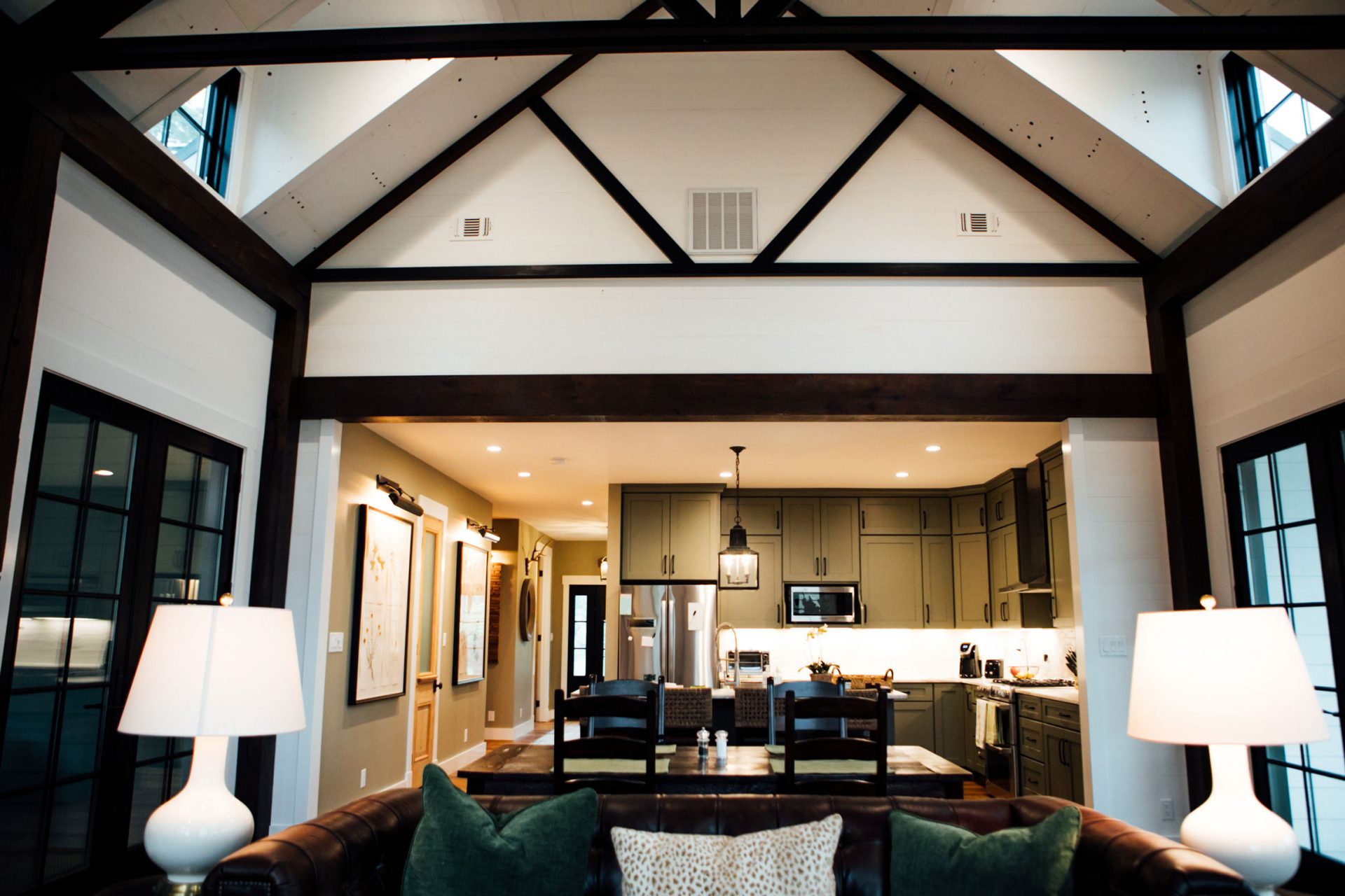 image of wood beams in large living spaces 2