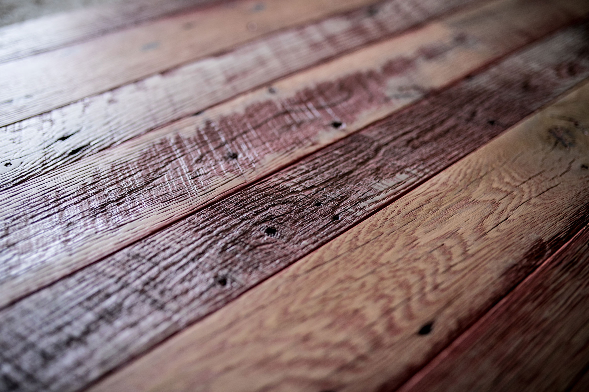 Image of Red Stain Salvaged Wood Flooring