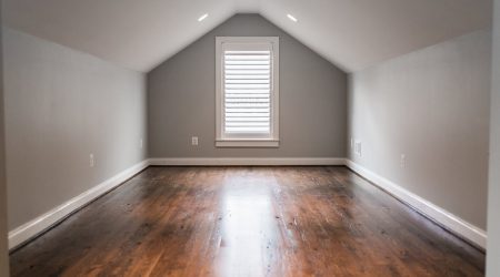 image of Horse Country Oak in upstairs room with gray wall color