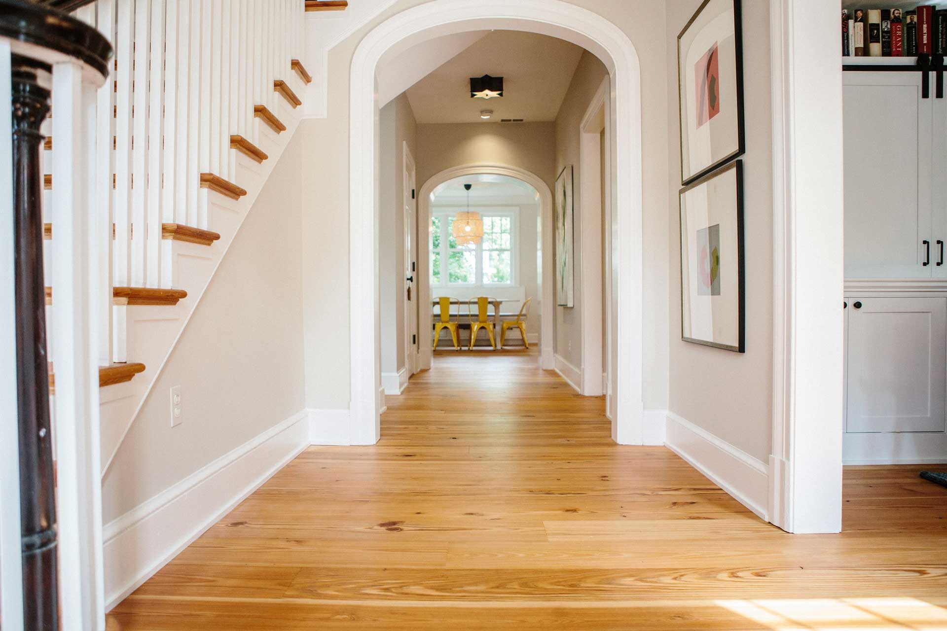 Image of Foyer in Wide Plank Heart Pine Reclaimed Flooring