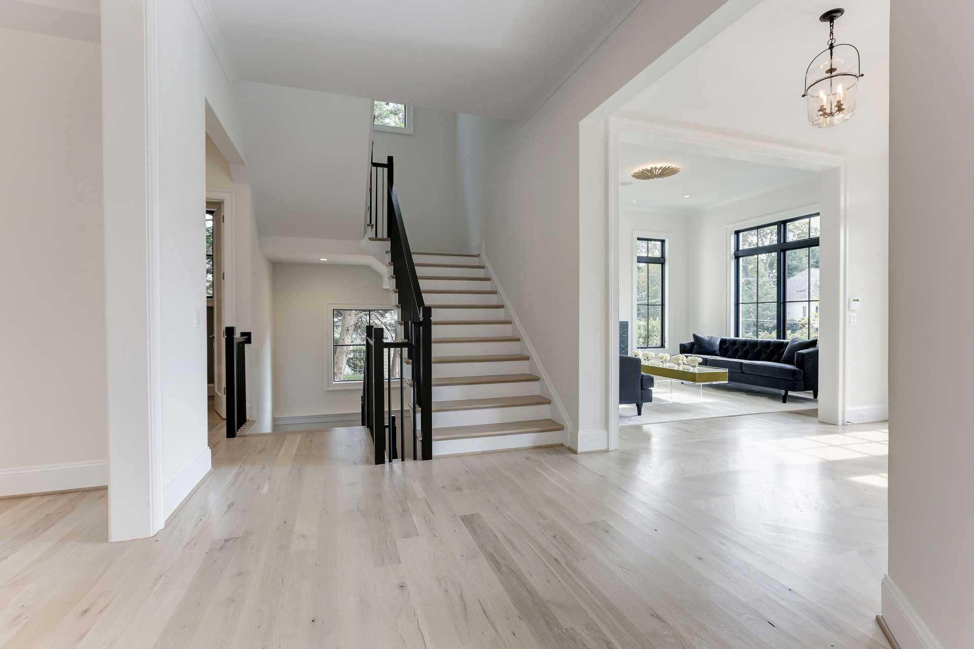 Image of Stunning white oak flooring with custom finish