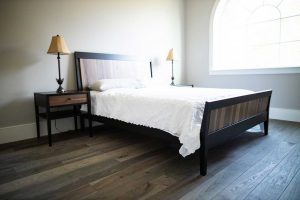 Image of Bedroom with Hickory Wide Plank Floor Hertnecky Desert 2