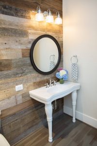Image of Rustic barnboard bathroom
